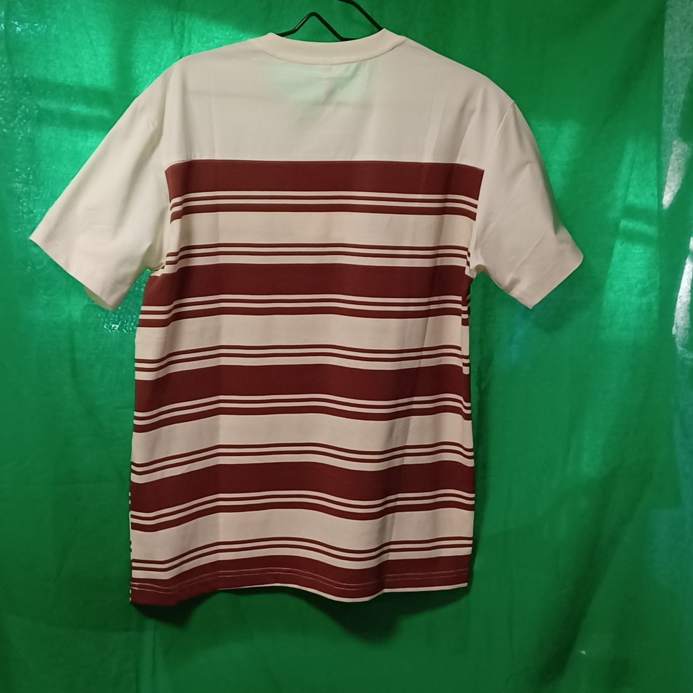 Original Design Mens 2XL Striped Pocket T-Shirt Maroon Cream Performance 9024‎ - Picture 2 of 13